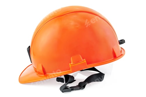 Preview: Bright Orange Hard Hat on White Background