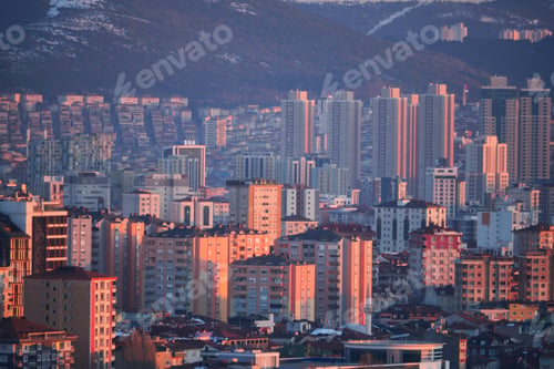 Preview: Arial View of Istanbul Asian Side Urban building blocks