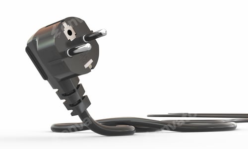 Preview: Black electric plug on white background
