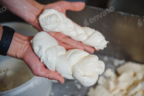 Preview: A homemade cheese producer, produces handmade mozzarella with fresh quality milk