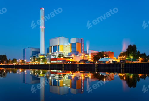 Preview: Waste Incineration Plant At Night