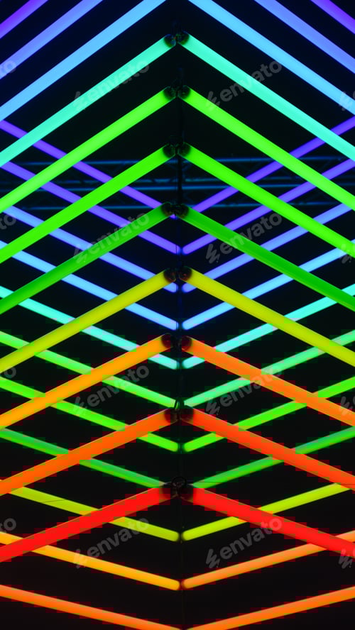 Preview: An art installation of colored lights in support of Pride, LGBT, and transgender people