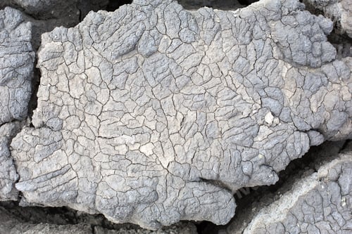 Preview: The texture of gray cracked earth, dried volcanic clay with cracks