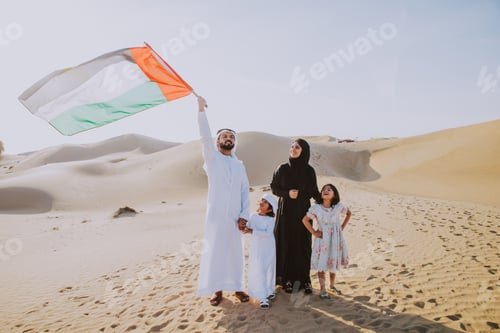 Preview: Happy family spending a wonderful day in the desert