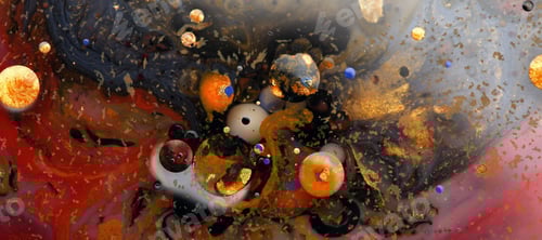 Preview: Macro Abstract bubble marble texture background. Acrylic color in water and oil.