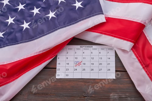 Preview: Constitution day of the United States 17th september top view flat lay.