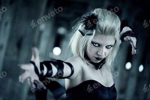 Preview: Gothic Woman In Black Dress
