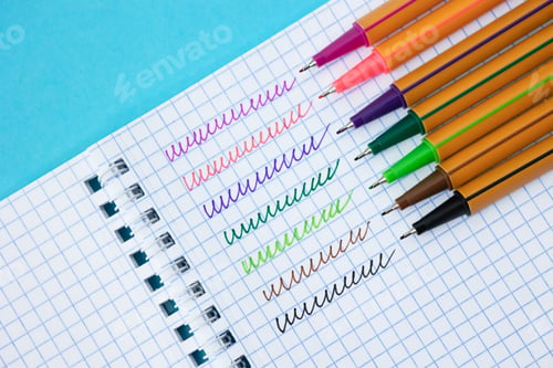 Preview: Notebook with examples of how to write pens for writing