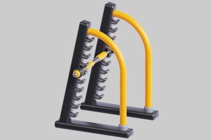 Preview: Black and yellow object with hooks and tubes