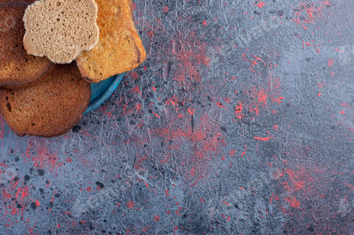 Preview: Bread toast slices on textured background