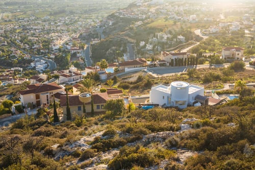 Preview: Cyprus island, top view. Houses roofs