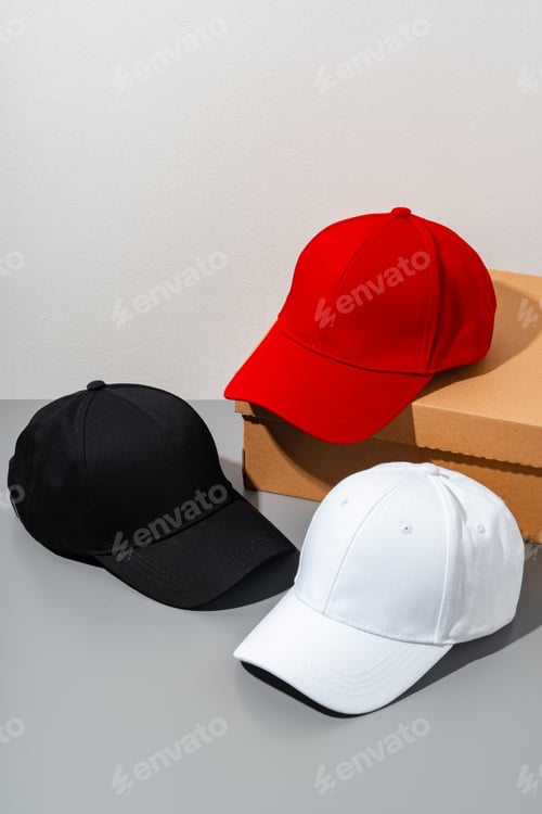 Preview: Baseball cap on gray background studio shot