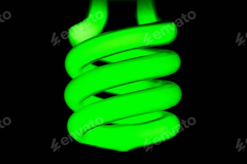 Preview: Close up of green fluorescent bulb