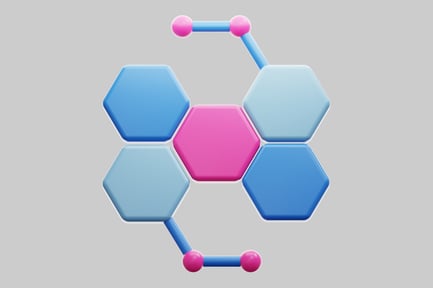 Preview: Hexagonal molecular structure with spheres