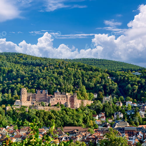 Preview: Heidelberg town on Neckar river, Germany