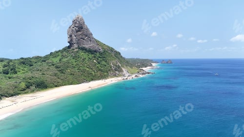 Preview: Beautiful beach and rocky hill at Fernando de Noronha