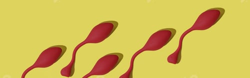 Preview: Many Latex vaginal vibrator for training pelvic floor muscles with an antenna called kegel trainer