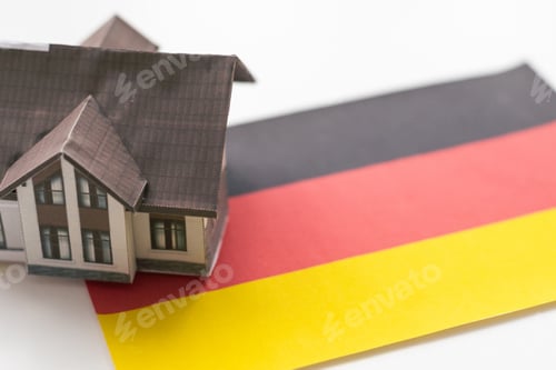 Preview: Small house on a flag - Living or migrating to Germany