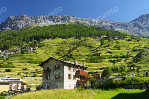 Preview: Passo Gavia, mountain pass in Lombardy, Italy, at summer