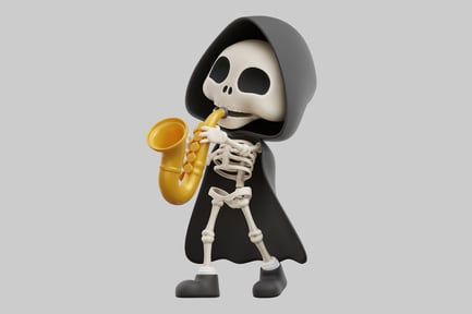 Preview: Cartoon grim reaper saxophone player