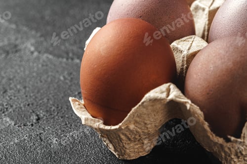 Preview: Traditional Christian eastertime, painted eggs in egg box