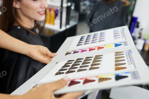 Preview: Hairstylist Giving Customer Hair Color Chart