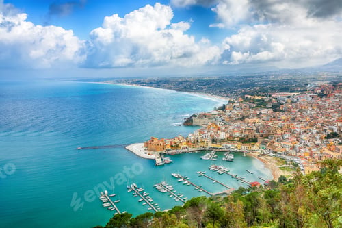 Preview: Spectacular aerial cityscape of Castellammare del Golfo town