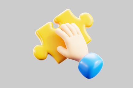 Preview: Puzzle piece and hand connection