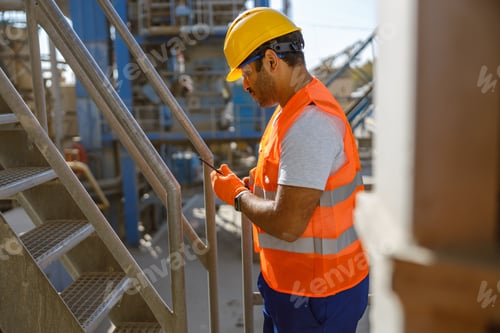 Preview: Experienced worker concentrating at his work in plant