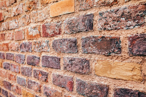 Preview: Perspective view of red grunge brick wall