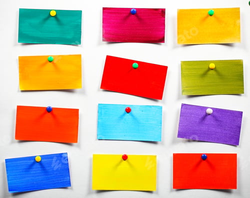 Preview: Colorful Stickers Affixed On A White Sheet
