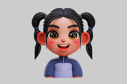 Preview: 3D Character Female Avatar Illustration