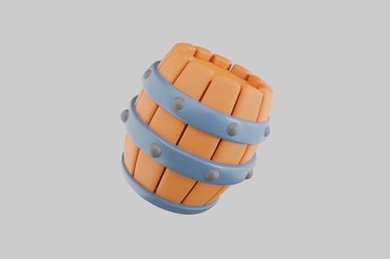 Preview: Wooden barrel with metal bands