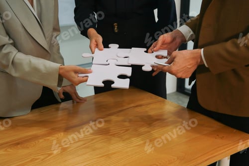 Preview: Creative business people working on business project in office
