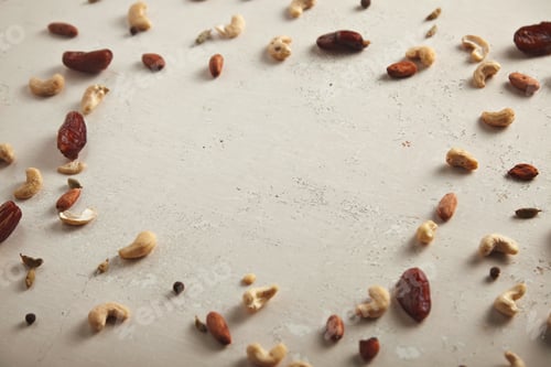 Preview: Dried fruit and nuts on old table