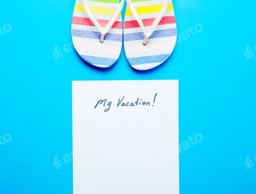Preview: paper My Vacation and sandals