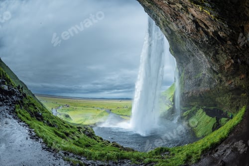 Preview: Seljalandsfoss waterfall in Iceland in Summer