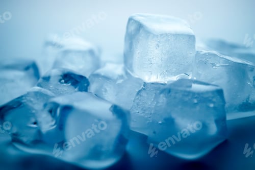 Preview: Close Up Ice Texture In Blue Color For Water, Freshness And Drinking Concept Background