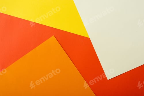 Preview: abstract geometric background with white, red, yellow and orange bright paper