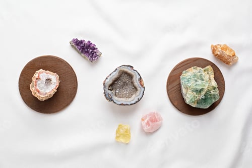 Preview: Healing reiki chakra crystals. Gemstones for wellbeing, destress, meditation, relaxation
