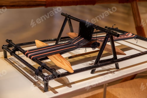 Preview: An old weaving machine, closeup view