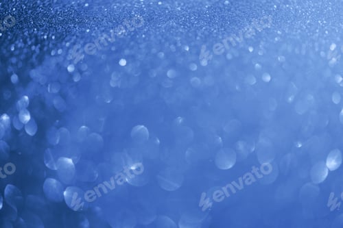 Preview: Holiday abstract texture. Christmas card with copy space. Сlassic blue background bokeh, defocused