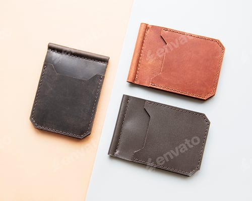Preview: Stylish leather wallet money clips