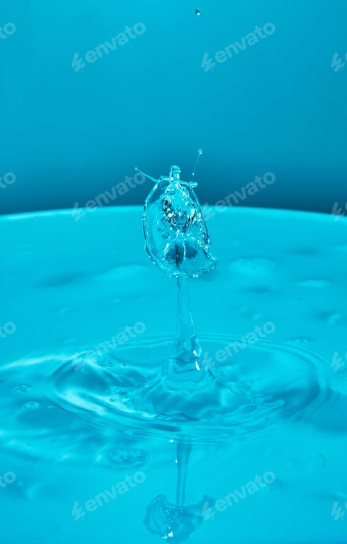 Preview: Abstract background of splash of color water, collision of colored drops, the concept