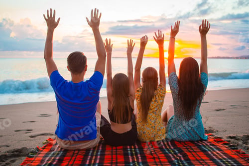 Preview: Young family on vacation at the evening