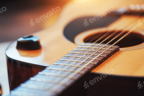 Preview: Photography classical guitar on a light brown background