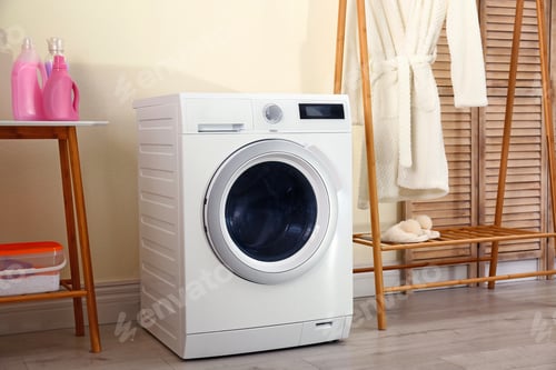 Preview: Laundry room interior with modern washing machine