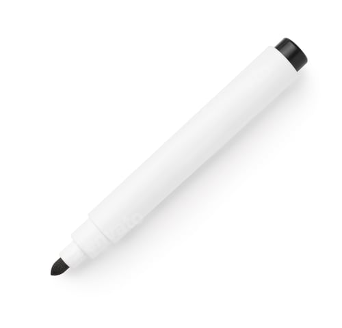 Preview: Black marker isolated on white, top view. School stationery