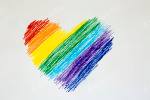 Preview: Colorful rainbow figure on the white background
