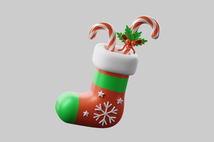 Preview: Christmas stocking with candy canes
